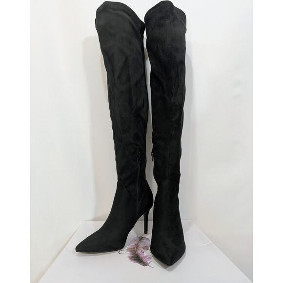Jessica Simpson Abrine Black Microsuede Over the Knee Heeled Boots 6.5 - Picture 1 of 12